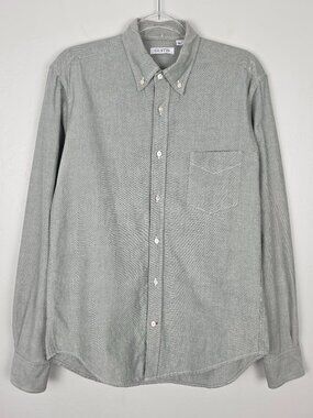 Gustin Button Down Shirt Oxford Cotton Long Sleeve Green Size L